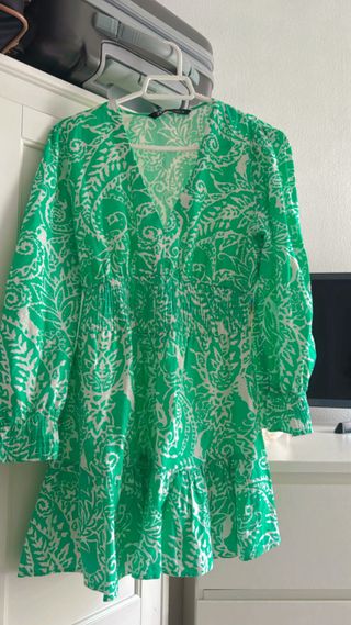 Vestido verde estampado