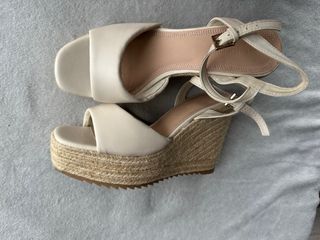 Stradivarius sandalias esparto tacón elegantes 38