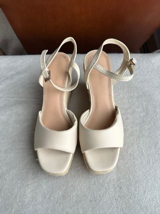Stradivarius sandalias esparto tacón elegantes 38