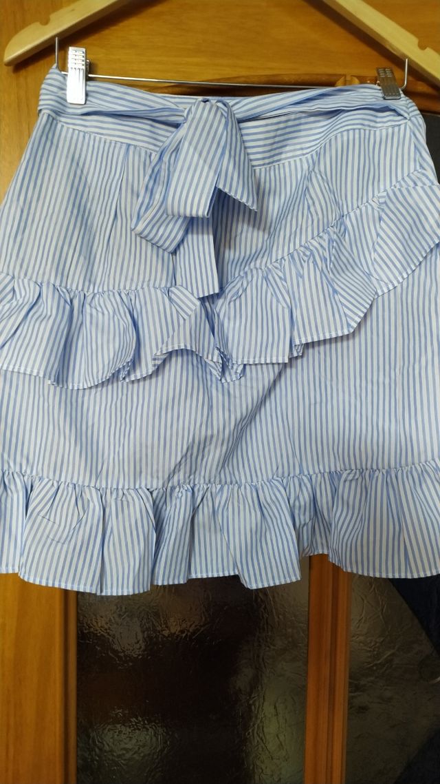 Falda azul rayas - Talla L