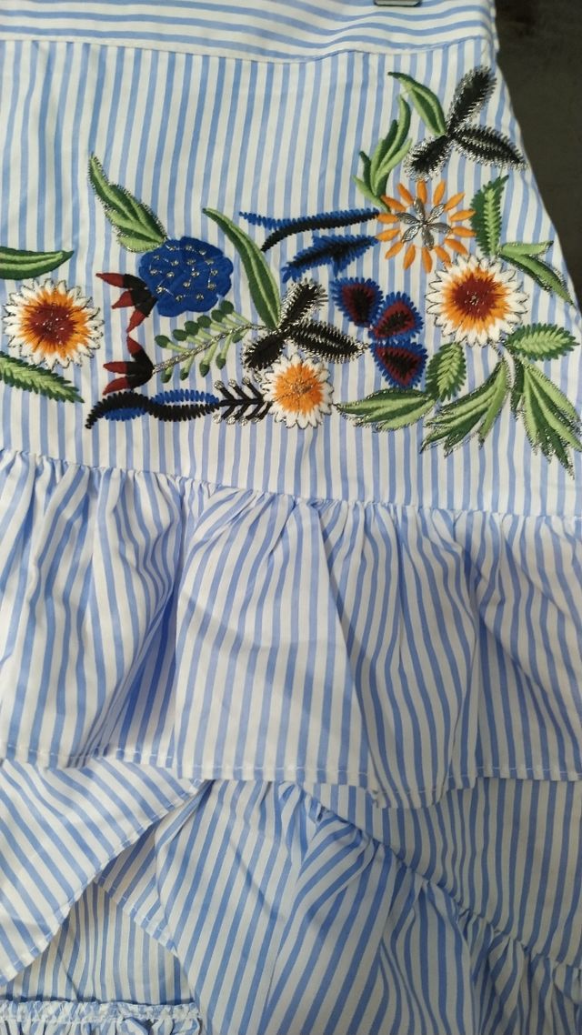 Falda azul rayas - Talla L