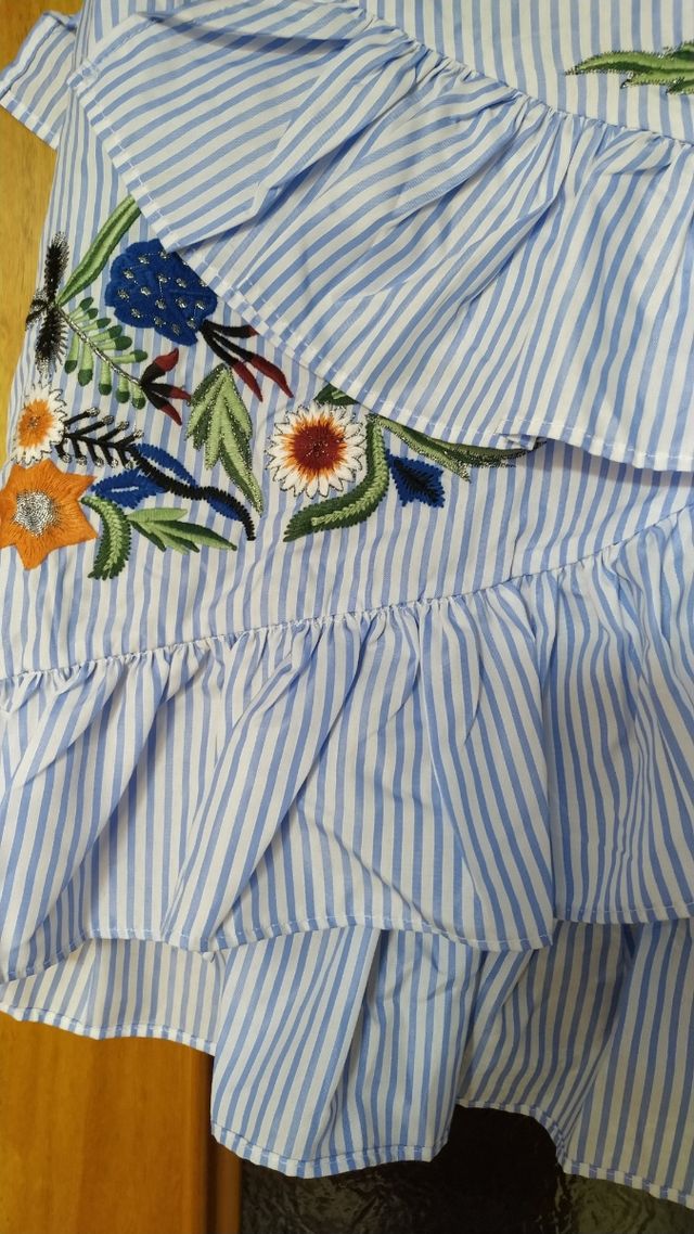 Falda azul rayas - Talla L