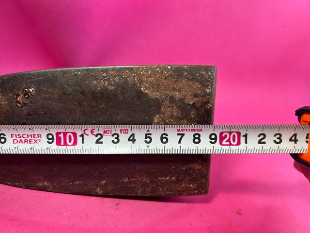 Plancha antigua hierro mango madera