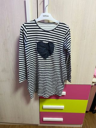 Vestido Lefties rayas blanco-negro