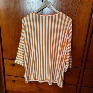 Camiseta Oui rayas naranja-blanco,manga 3/4