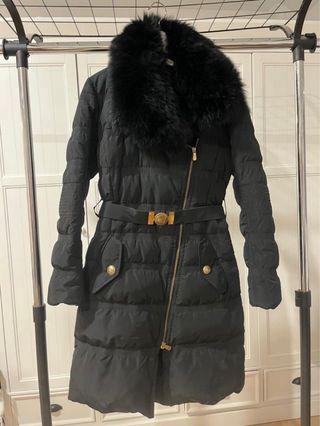 Abrigo Versace Negro Mujer