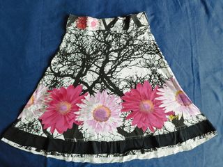 Gonna Desigual fiori rosa