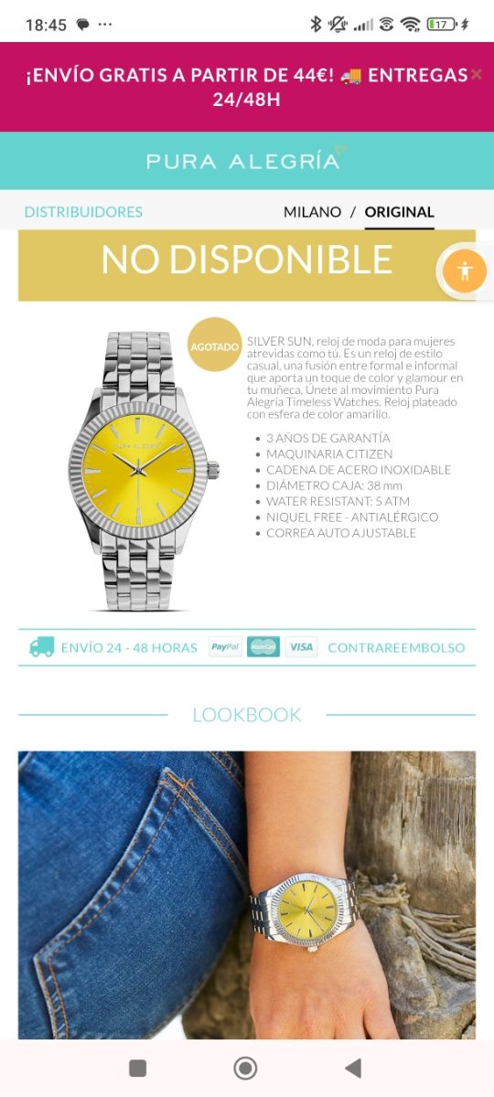 Reloj Pura Alegria - Correa metal