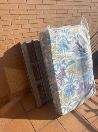 Conjunto Palets madera y cojines exterior