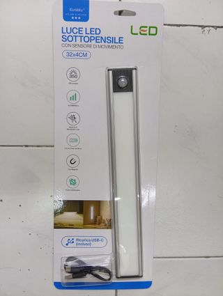 Luce LED armadio ricaricabile con sensore 32x4cm