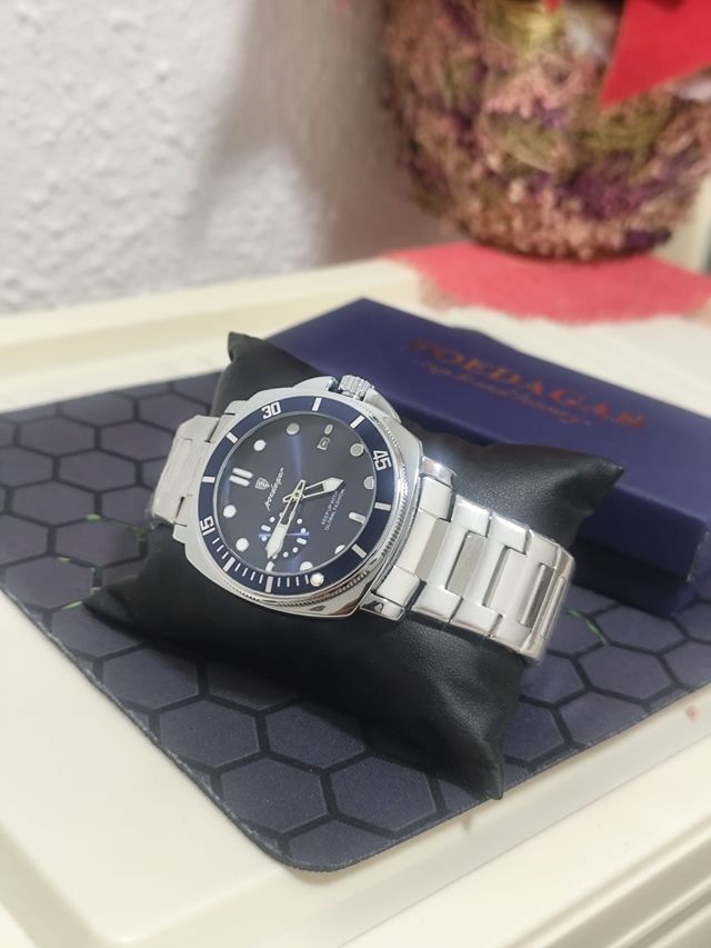 Reloj Hombre Azul Plata
