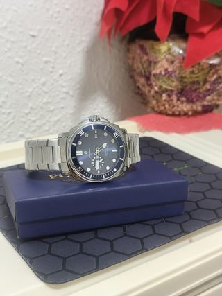 Reloj Hombre Azul Plata