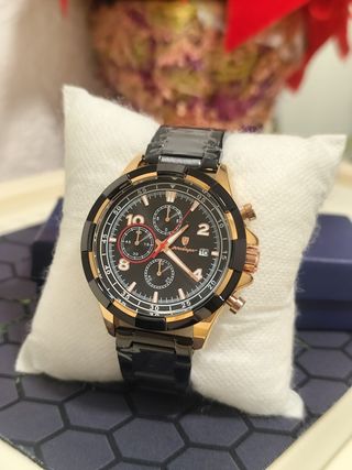 Reloj Hombre Negro-Dorado