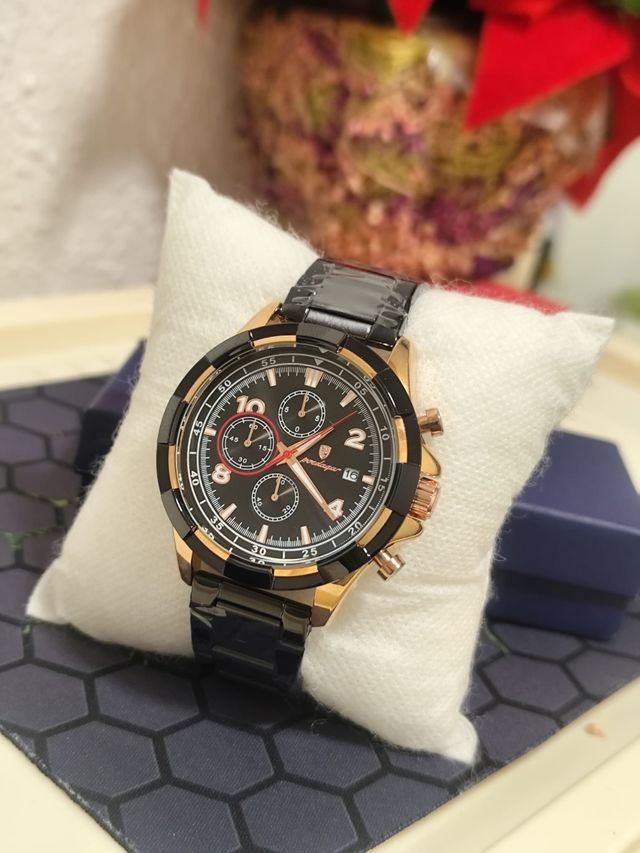 Reloj Hombre Negro-Dorado