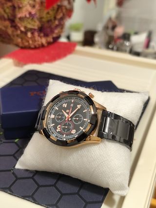 Reloj Hombre Negro-Dorado