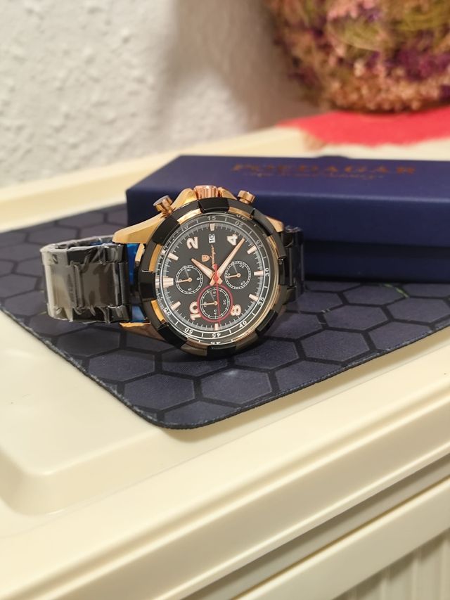 Reloj Hombre Negro-Dorado