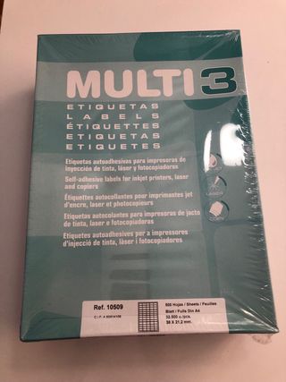 Etiquetas APLI MULTI 3 A4 - 36.400 etiquetas