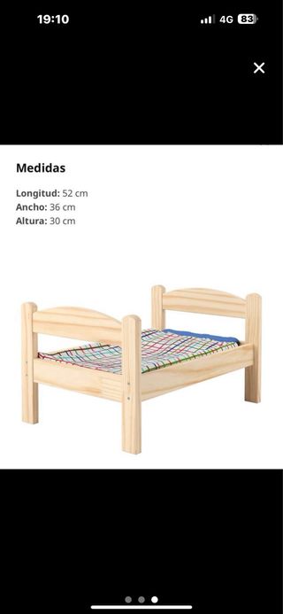 Cama madera perro - marrón, azul