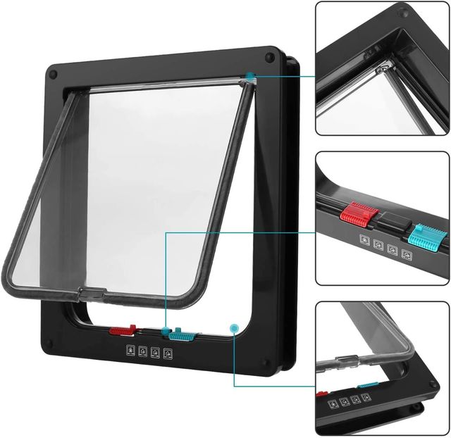 Puerta para Gato o perro pequeño. Marron oscuro.