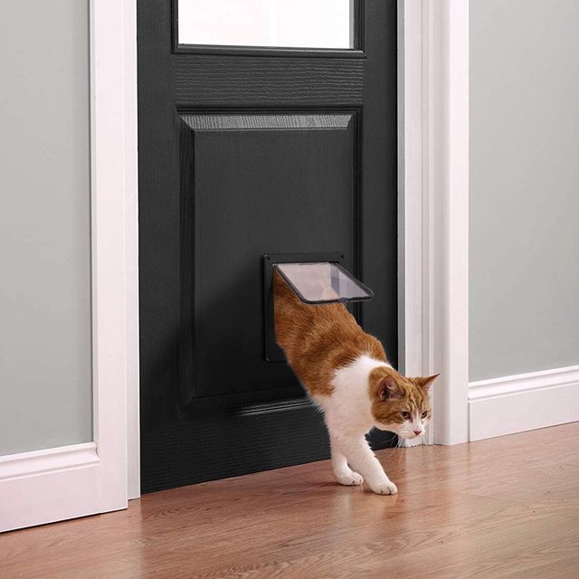 Puerta para Gato o perro pequeño. Marron oscuro.