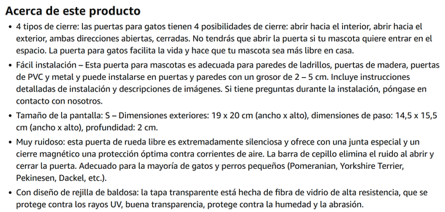 Puerta para Gato o perro pequeño. Marron oscuro.