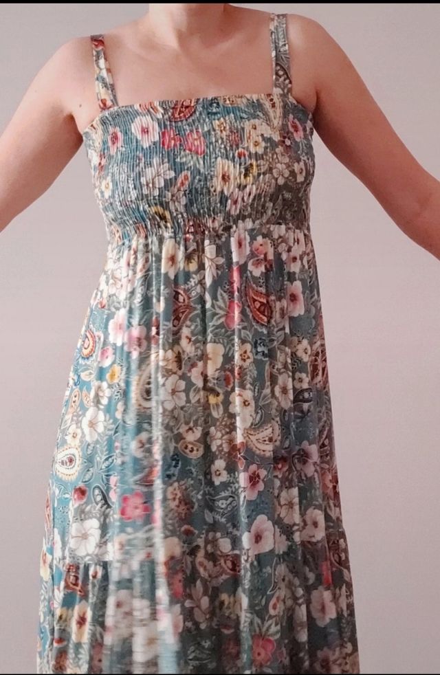 Vestido largo estampado floral