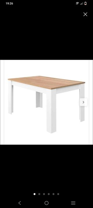 Mesa extensible de madera y metal