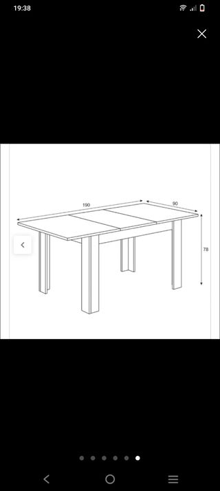 Mesa extensible de madera y metal
