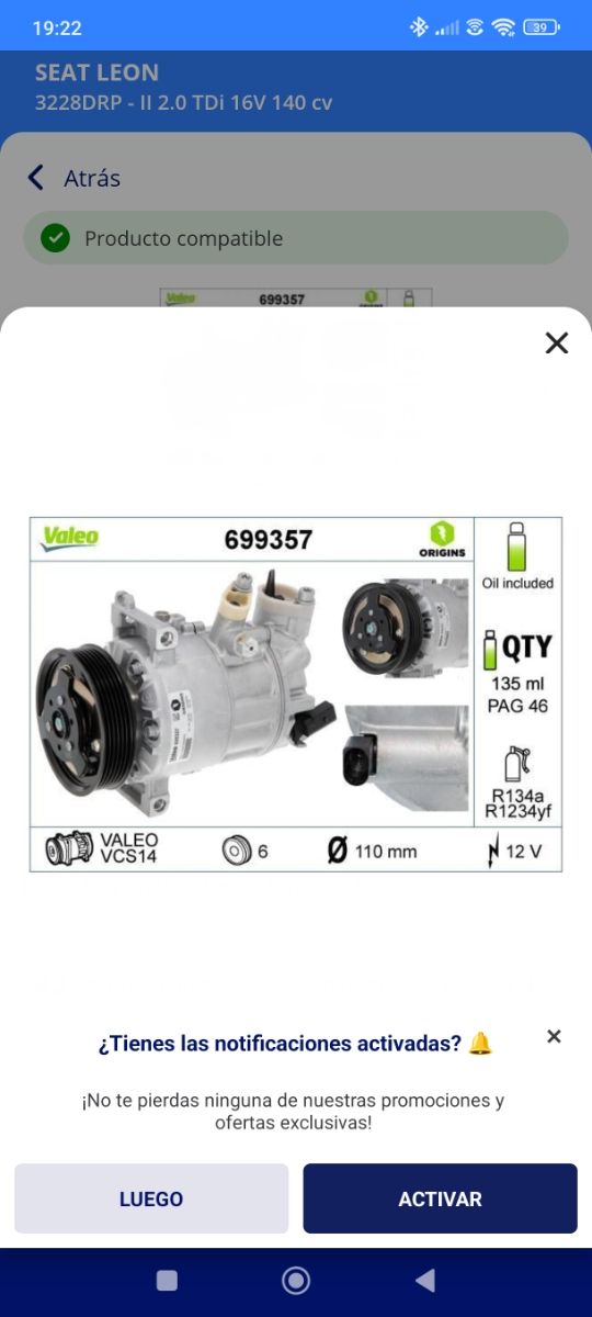 Compresor A/C bkd Seat Leon 2.0 TDI