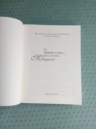 El primer libro malagueño de cocina