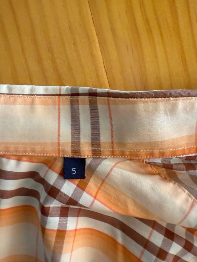 Camisa Burberry cuadros marrón-naranja Talla XL