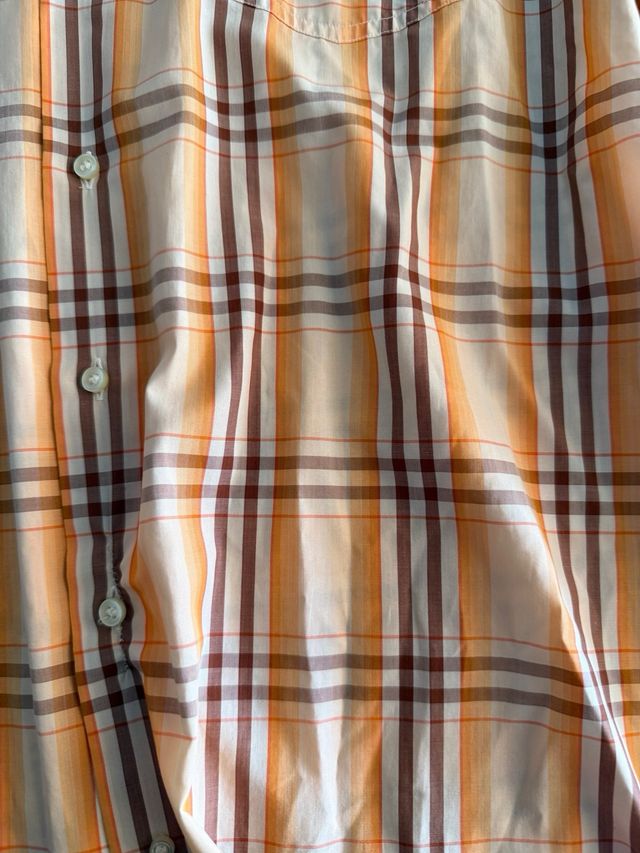 Camisa Burberry cuadros marrón-naranja Talla XL