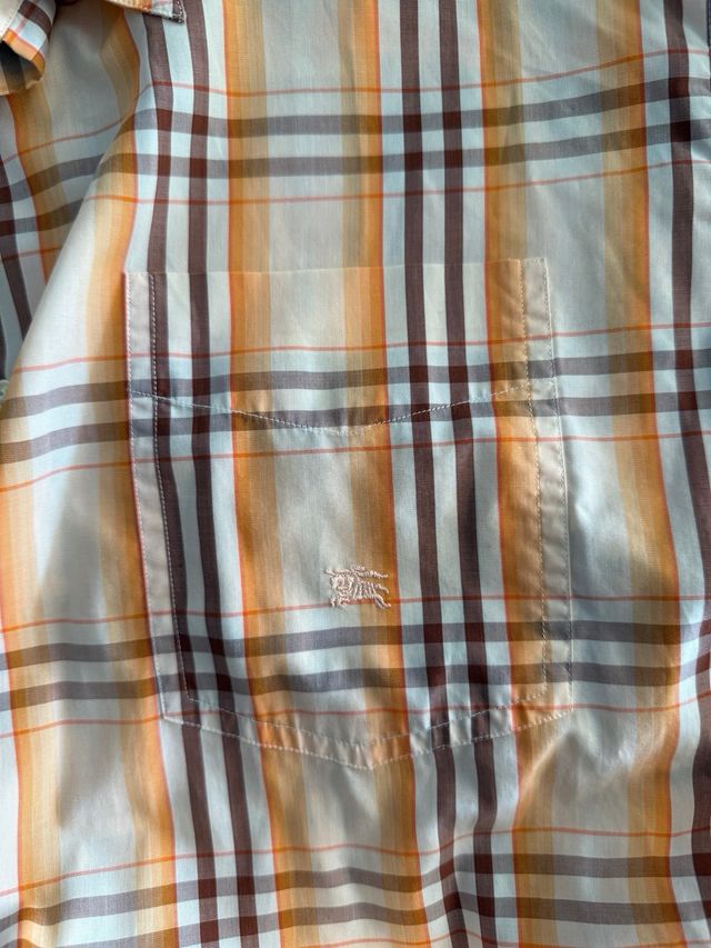 Camisa Burberry cuadros marrón-naranja Talla XL