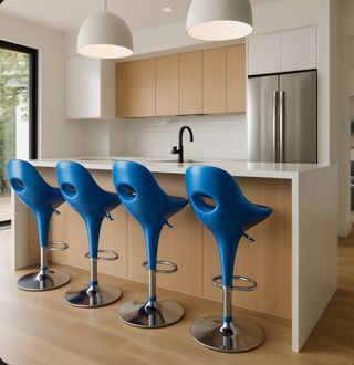 Taburete azul moderno