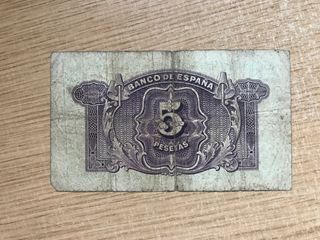 Billete 5 pesetas años 1935 España
