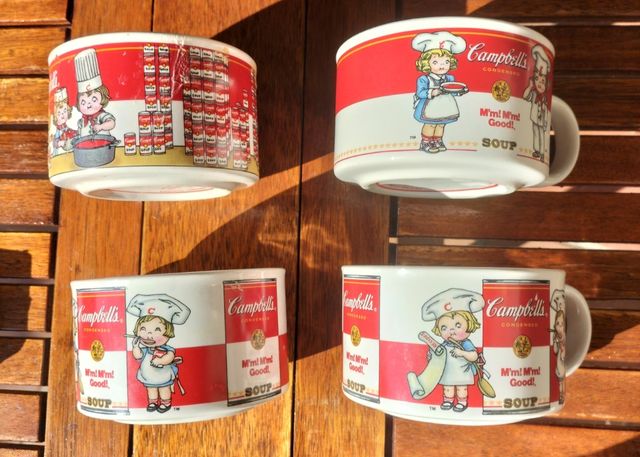 4 tazze Campbell's vintage