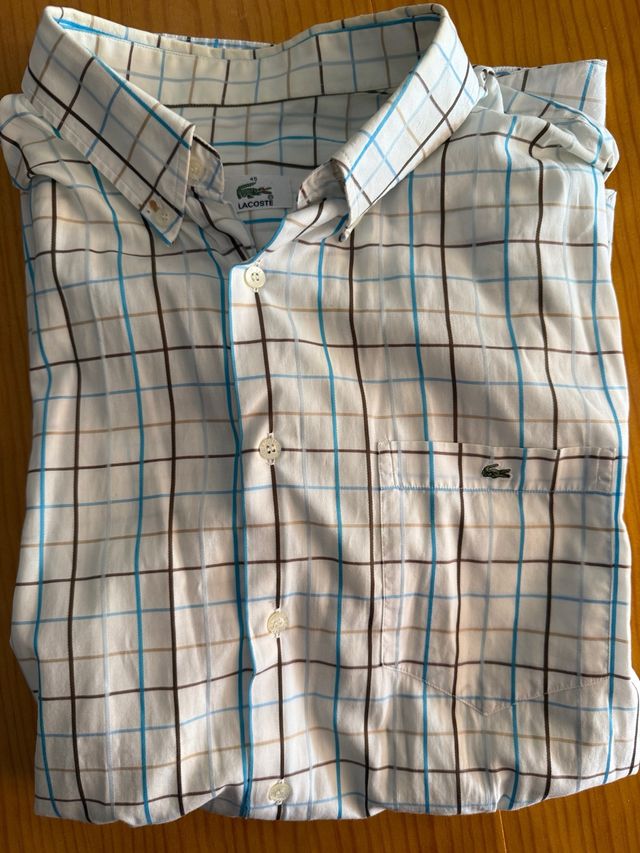 Camisa Lacoste XL - cuadros azules