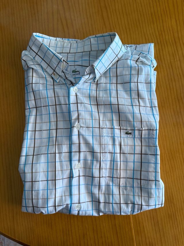 Camisa Lacoste XL - cuadros azules