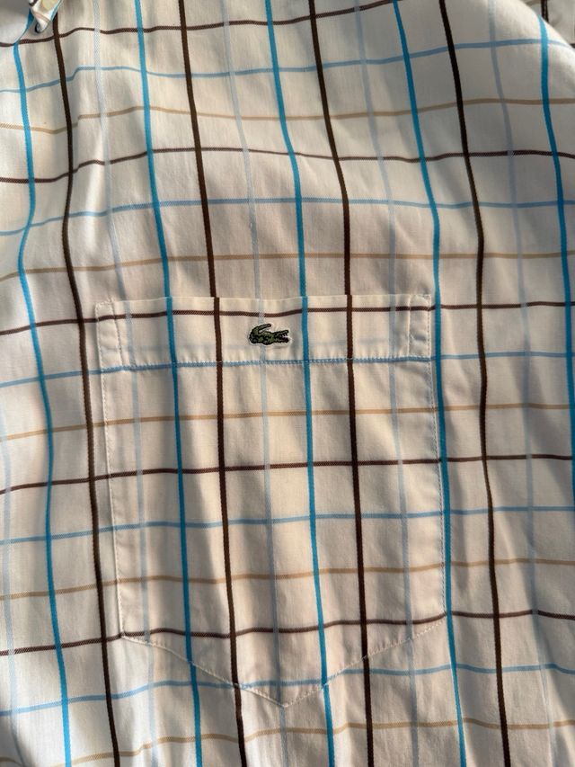 Camisa Lacoste XL - cuadros azules