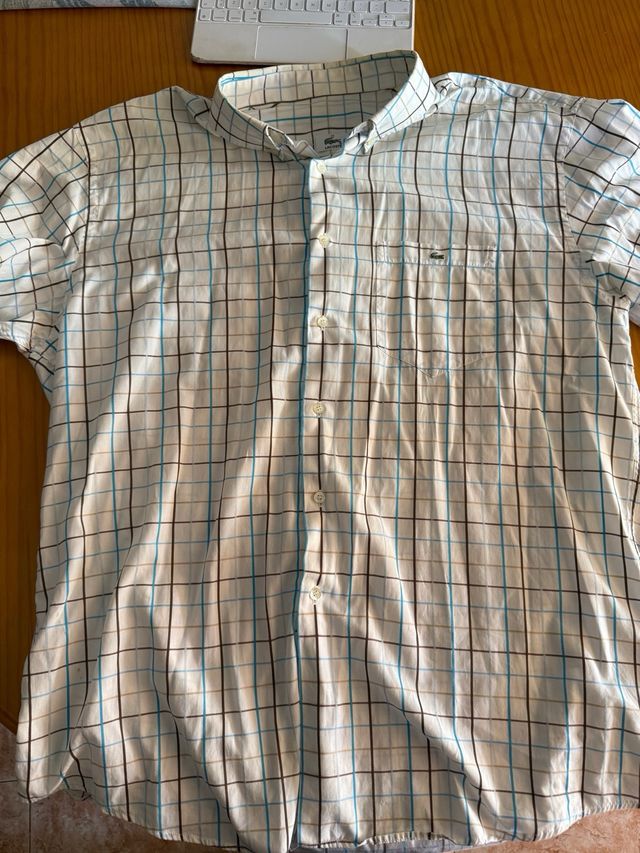 Camisa Lacoste XL - cuadros azules