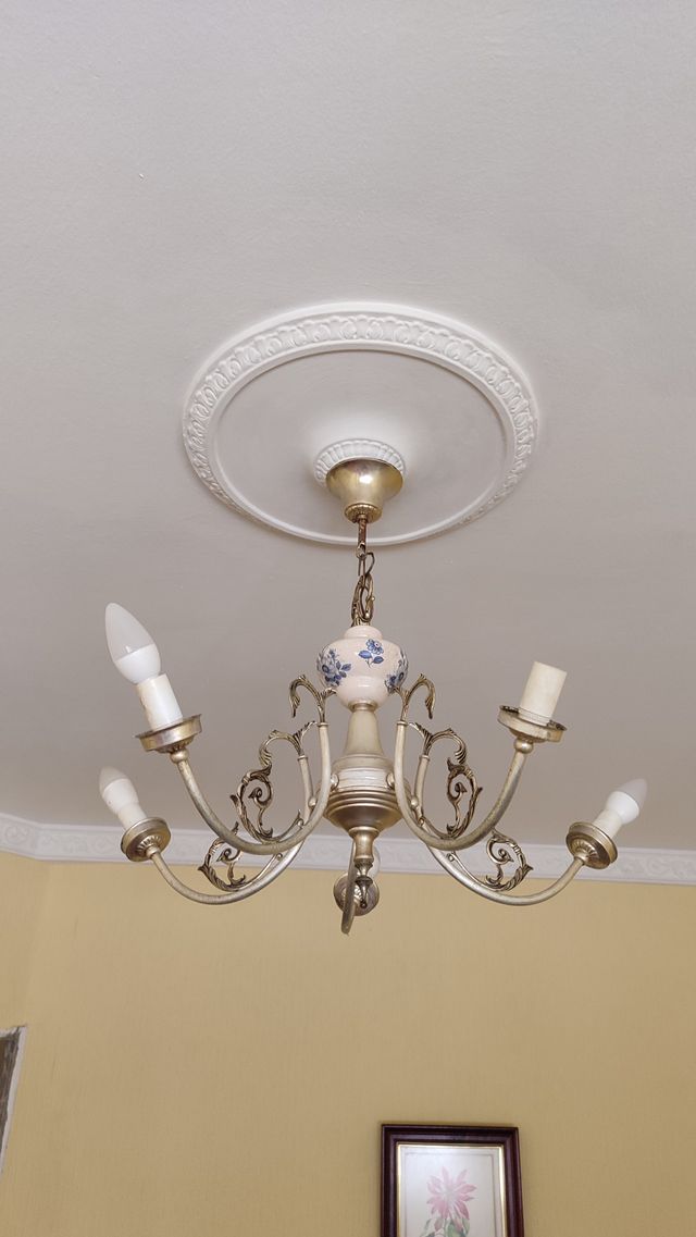 Lampara techo vintage 5 brazos