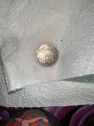 5 Ptas moneda España antigua