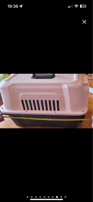 Transportín perro nuevo rosa palo y negro,