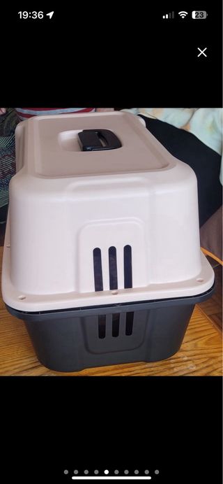 Transportín perro nuevo rosa palo y negro,