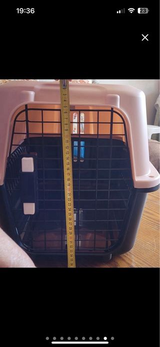 Transportín perro nuevo rosa palo y negro,