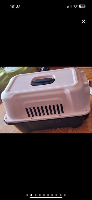 Transportín perro nuevo rosa palo y negro,