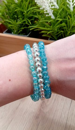 Pulseras azul plata - 3 unidades