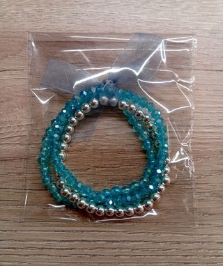 Pulseras azul plata - 3 unidades