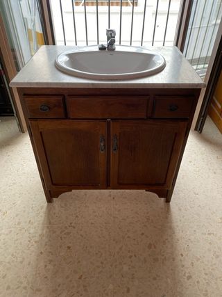 Mueble lavabo mármol-madera