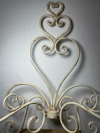 Aplique pared hierro forja blanco